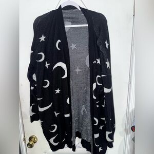 BloomChic Black and Gray Celestial Cardigan